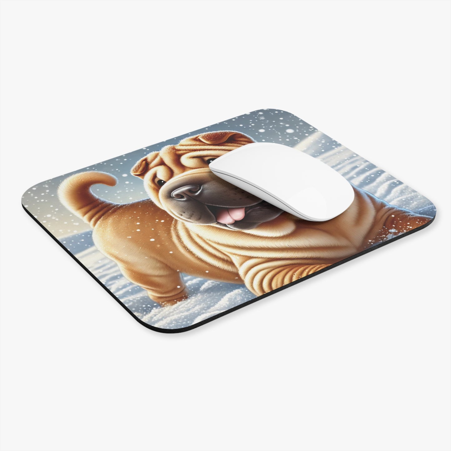 Shar Pei Snowy Winter Wonderland Mouse Pad