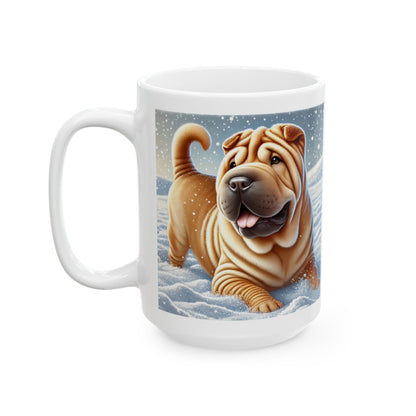 Shar Pei Snowy Winter Wonderland Mug