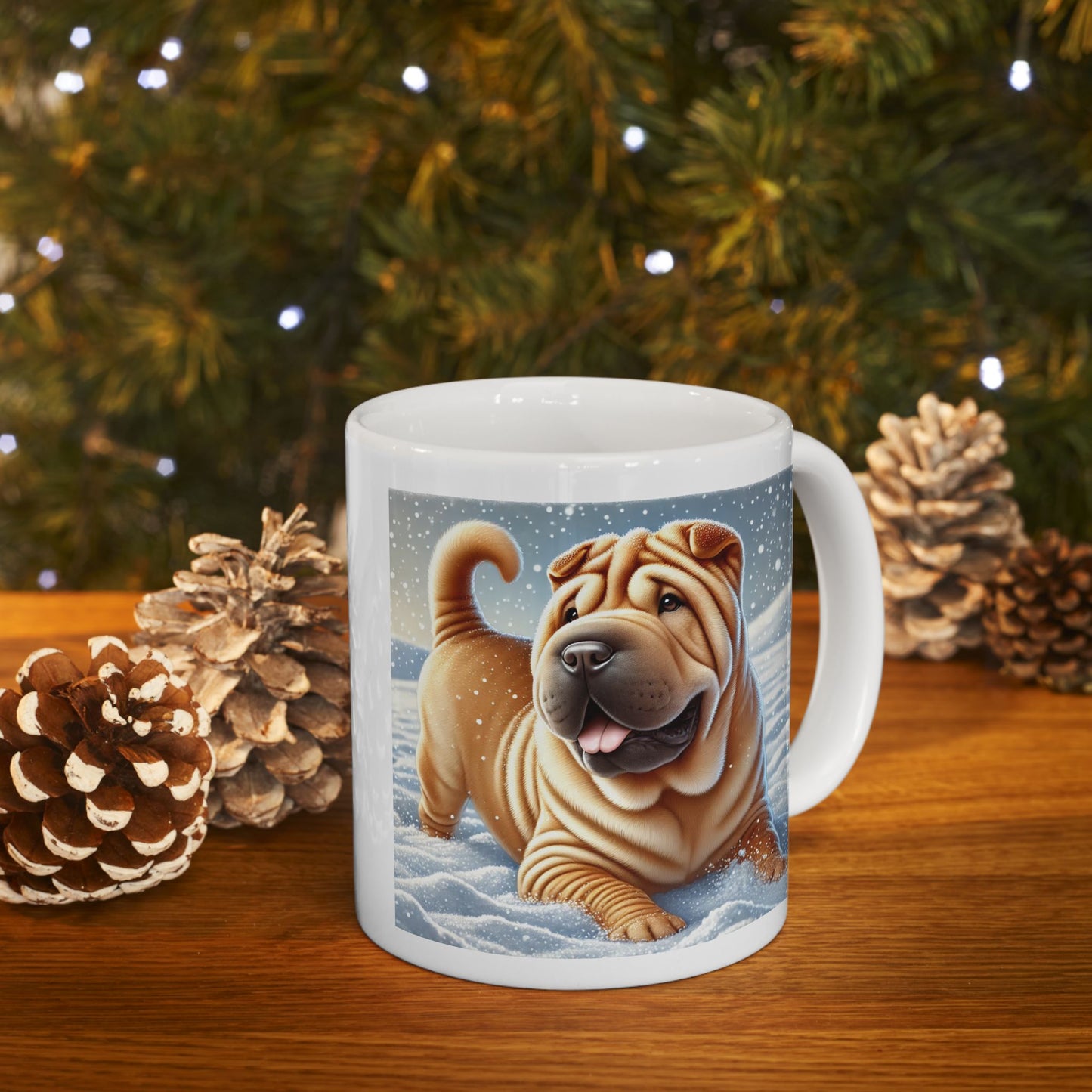 Shar Pei Snowy Winter Wonderland Mug