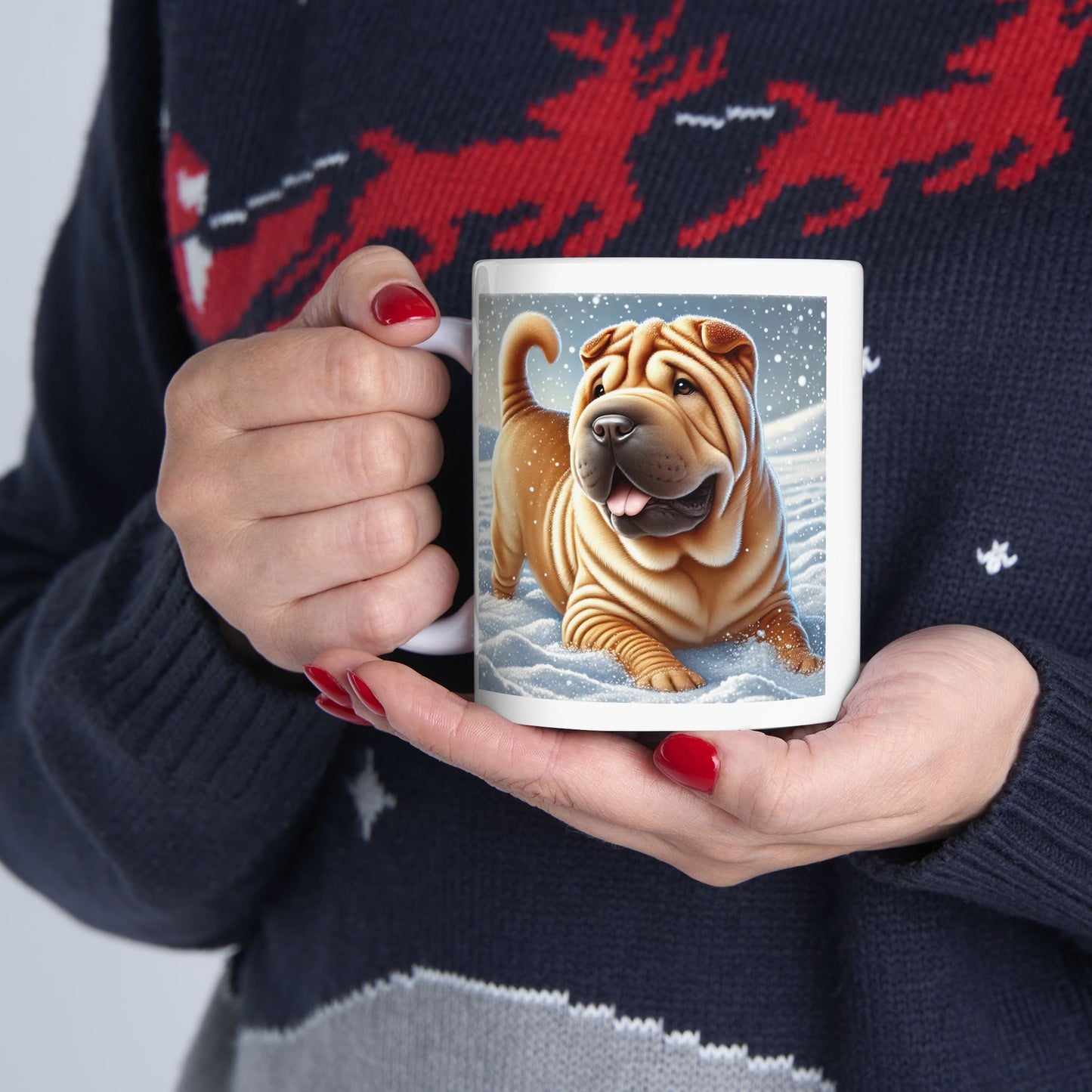 Shar Pei Snowy Winter Wonderland Mug