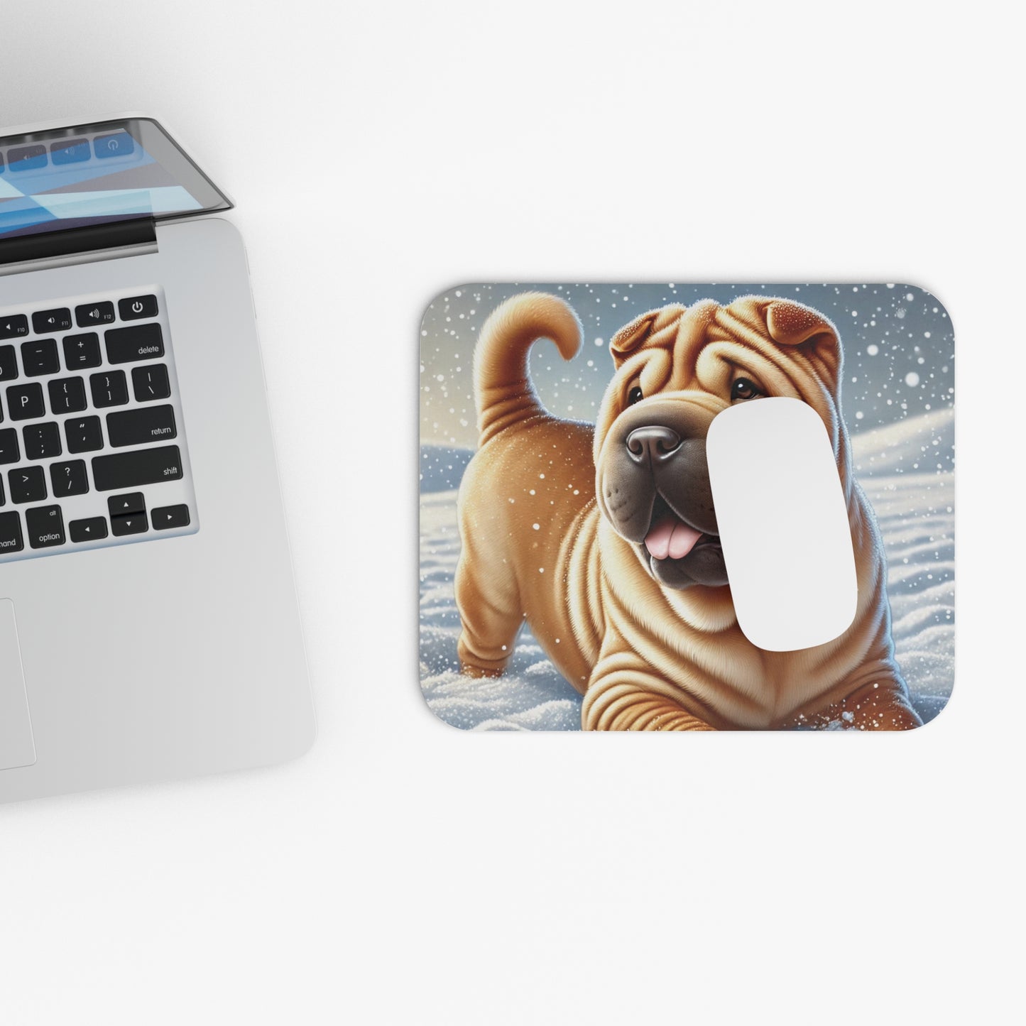 Shar Pei Snowy Winter Wonderland Mouse Pad
