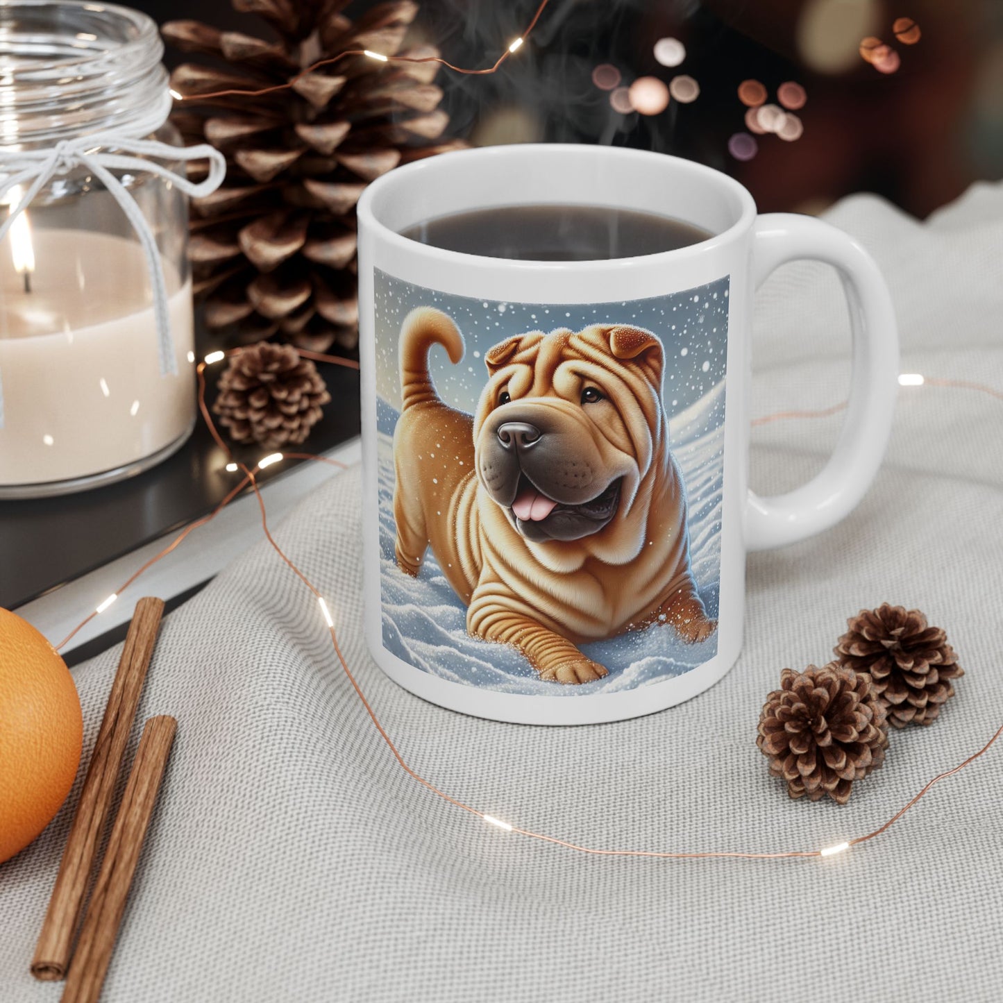 Shar Pei Snowy Winter Wonderland Mug