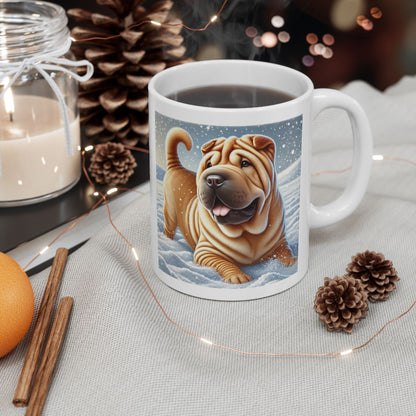 Shar Pei Snowy Winter Wonderland Mug