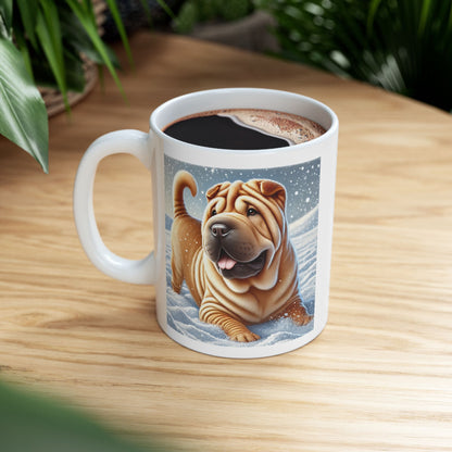 Shar Pei Snowy Winter Wonderland Mug