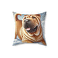 Shar Pei Snowy Winter Wonderland Pillow