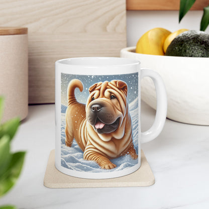 Shar Pei Snowy Winter Wonderland Mug