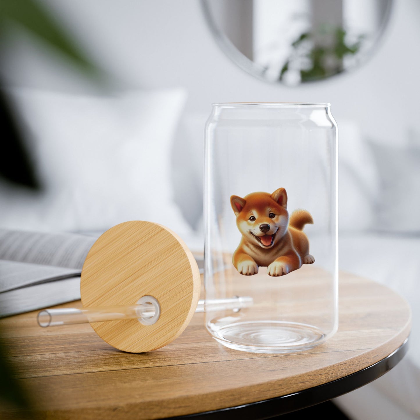 Shiba Inu Sipper Glass – 16oz Cute Dog-Themed Drinkware - BellaBoo & Co