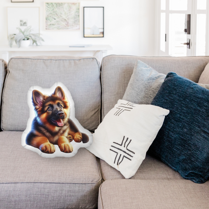 Cozy Black & Tan German Shepherd Shaped Pillow