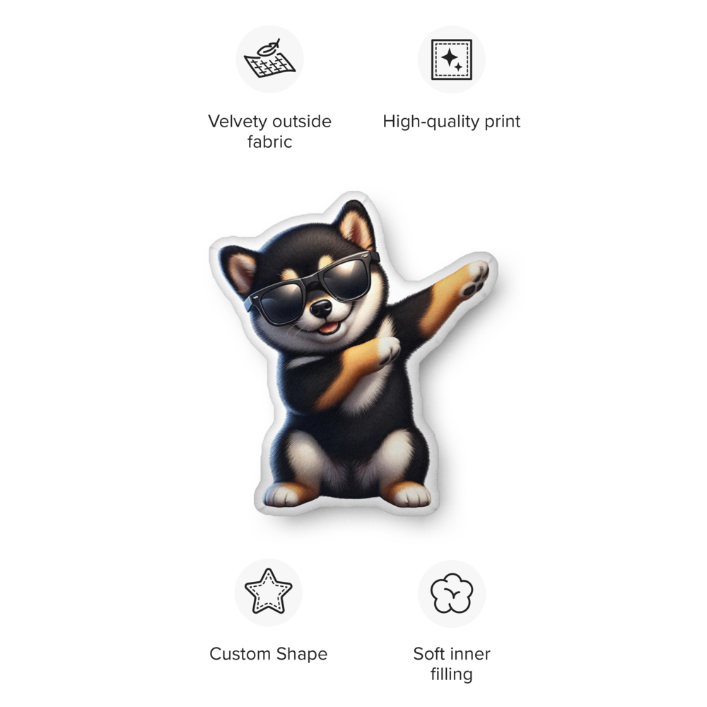 Black & Tan Shiba Dab Pillow