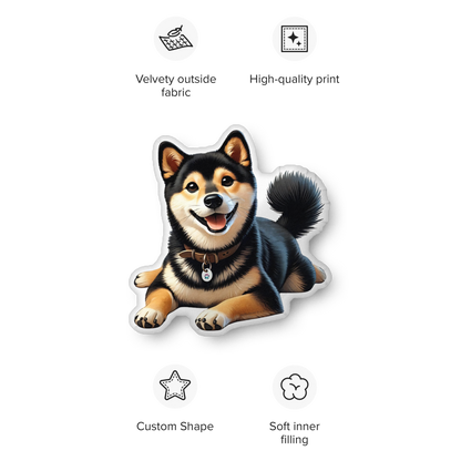 Cozy Black & Tan Shiba Inu Pillow