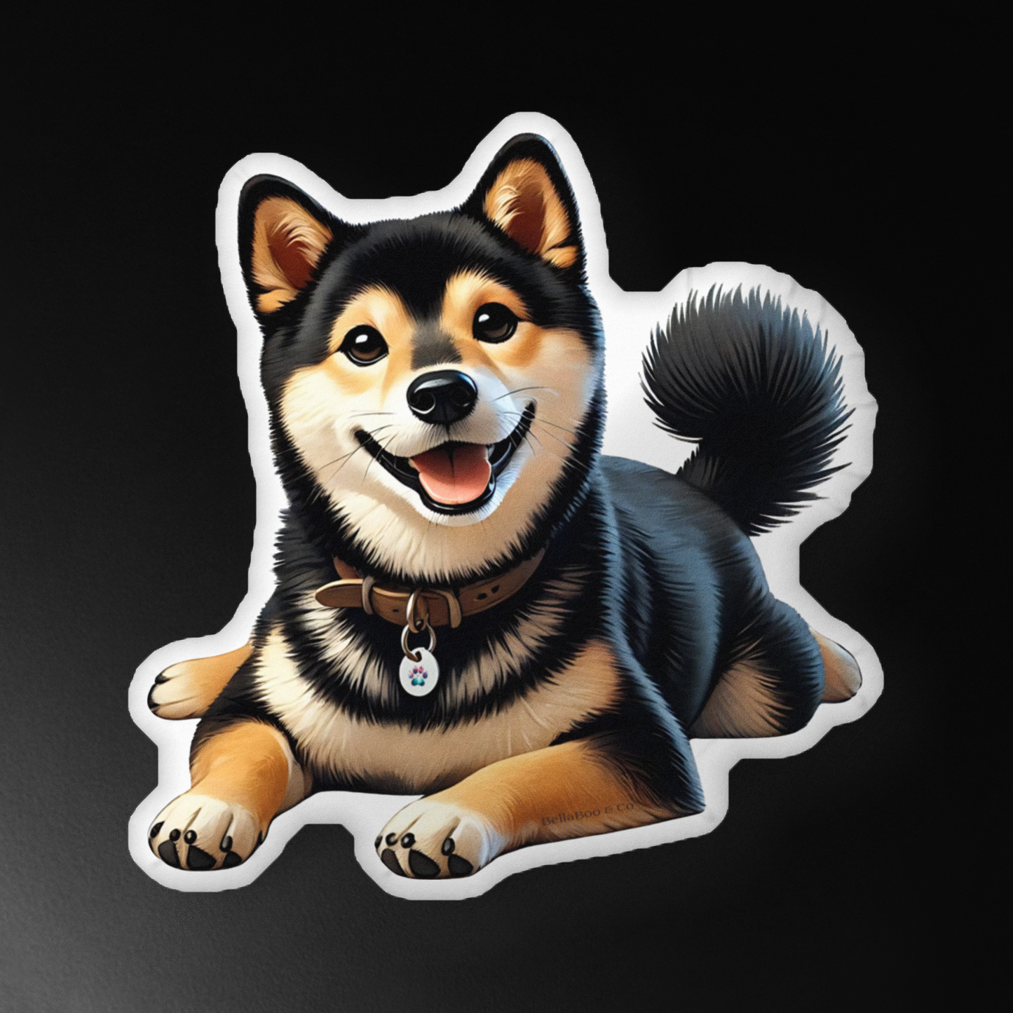 Cozy Black & Tan Shiba Inu Pillow