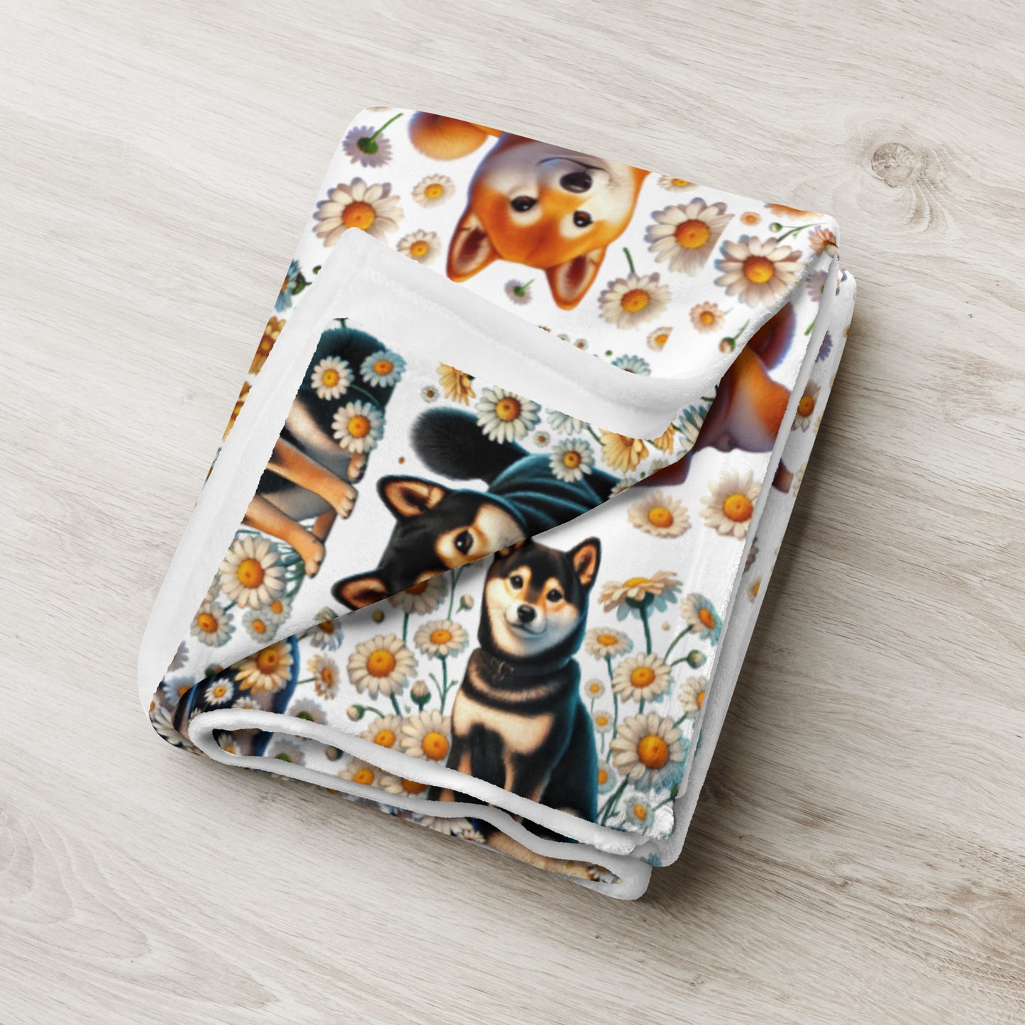 Shiba Inu & Daisy Throw Blanket – Cozy and Stylish Home Decor - BellaBoo & Co