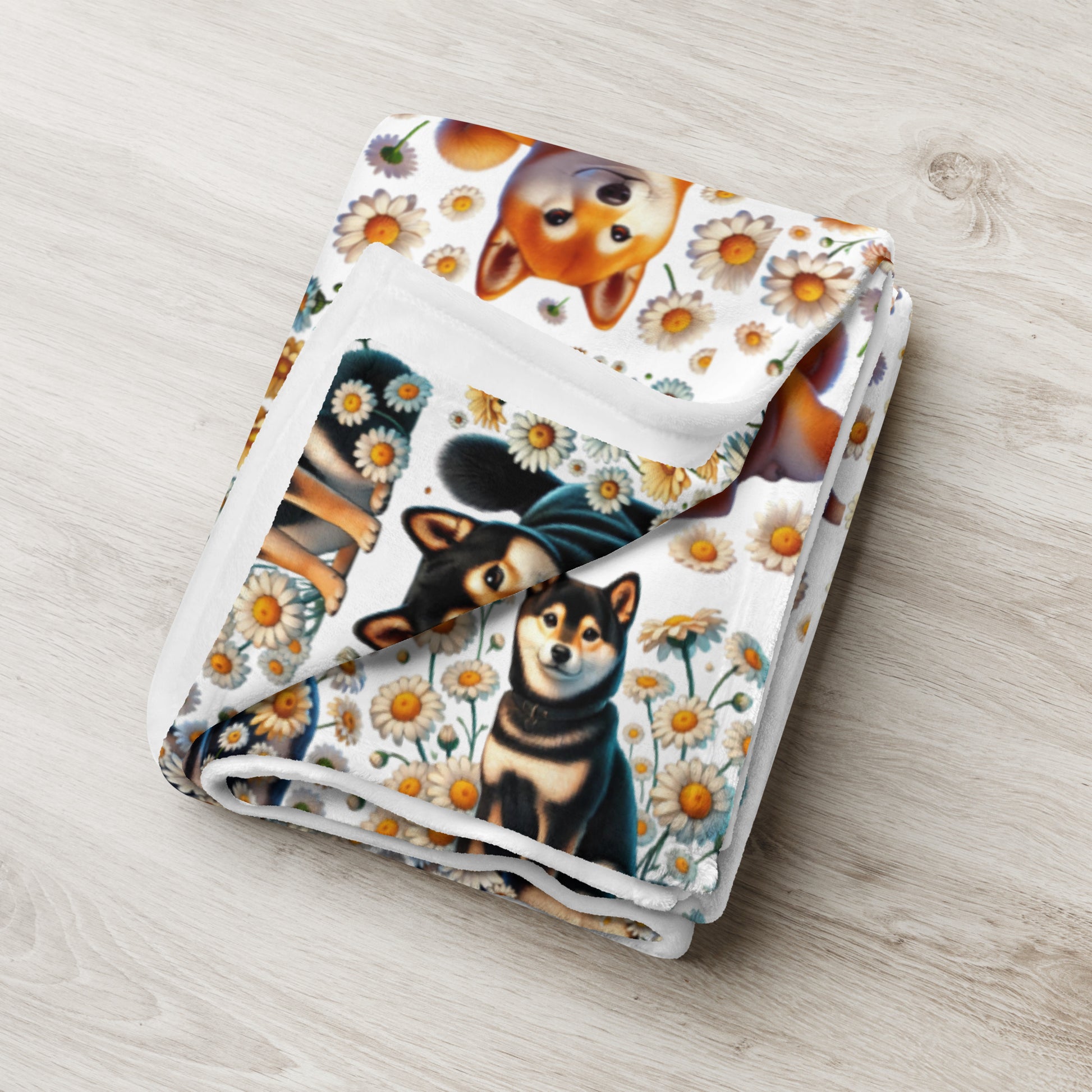Shiba Inu & Daisy Throw Blanket – Cozy and Stylish Home Decor - BellaBoo & Co