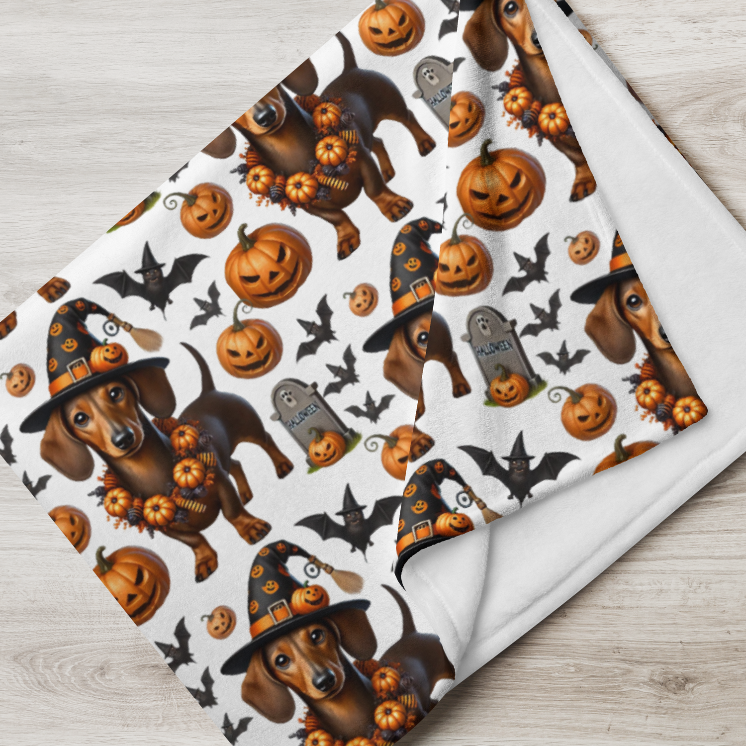 Cute Halloween Dachshund Throw Blanket - Cozy & Stylish Halloween Home Decor - BellaBoo & Co