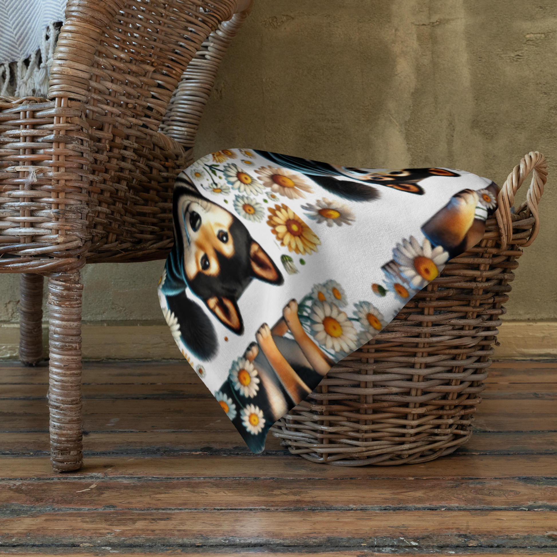 Shiba Inu & Daisy Throw Blanket – Cozy and Stylish Home Decor - BellaBoo & Co