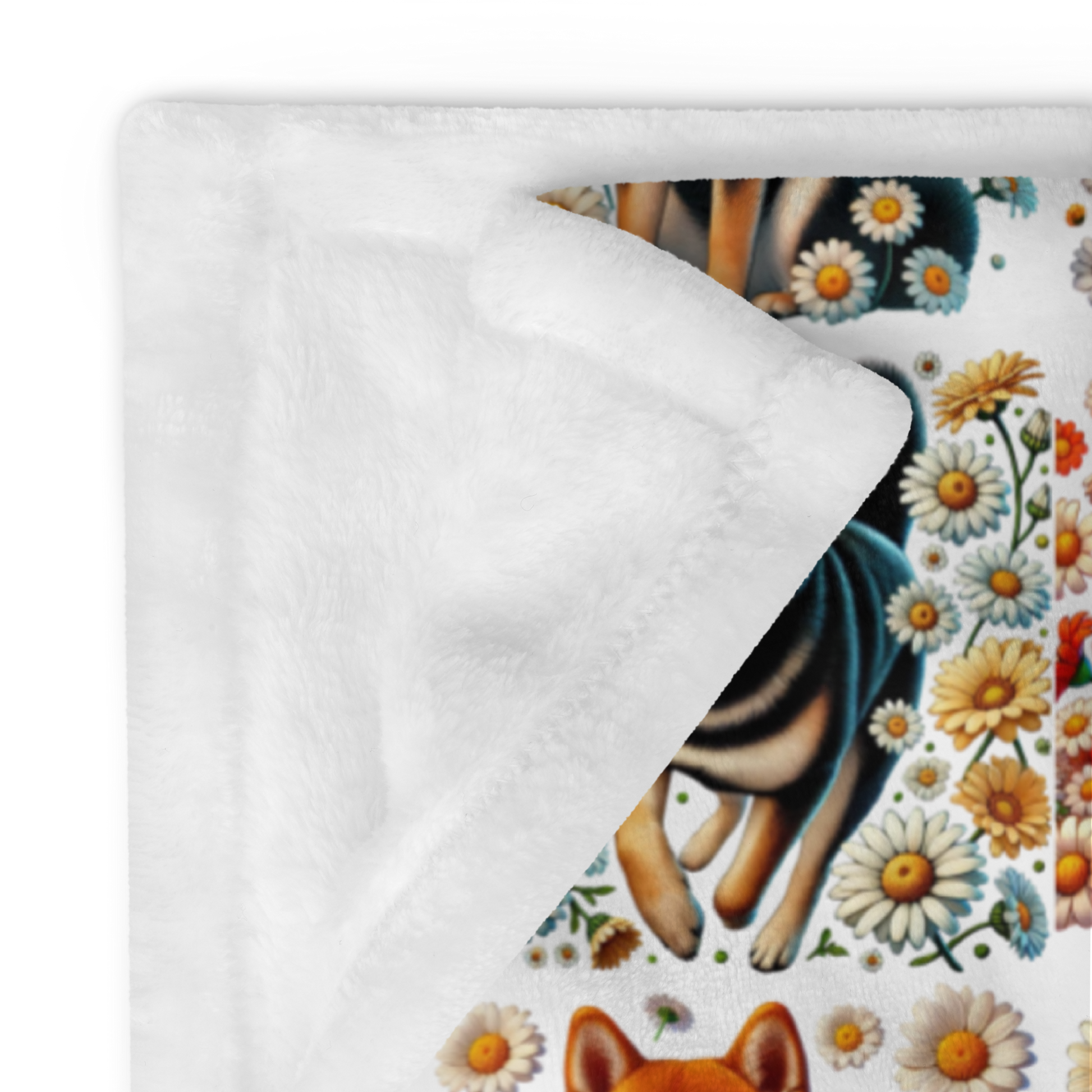 Shiba Inu & Daisy Throw Blanket – Cozy and Stylish Home Decor - BellaBoo & Co