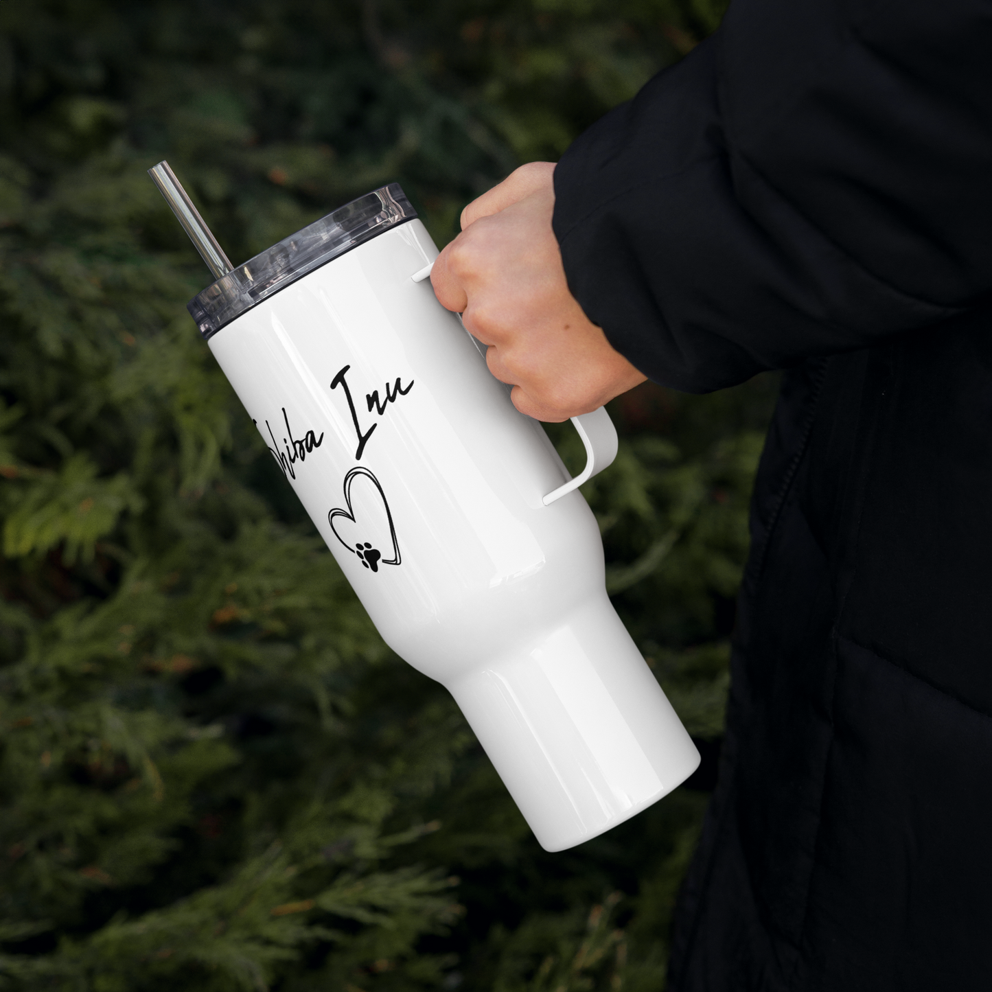 Shiba Inu Travel Tumbler with a Handle - 40 oz.