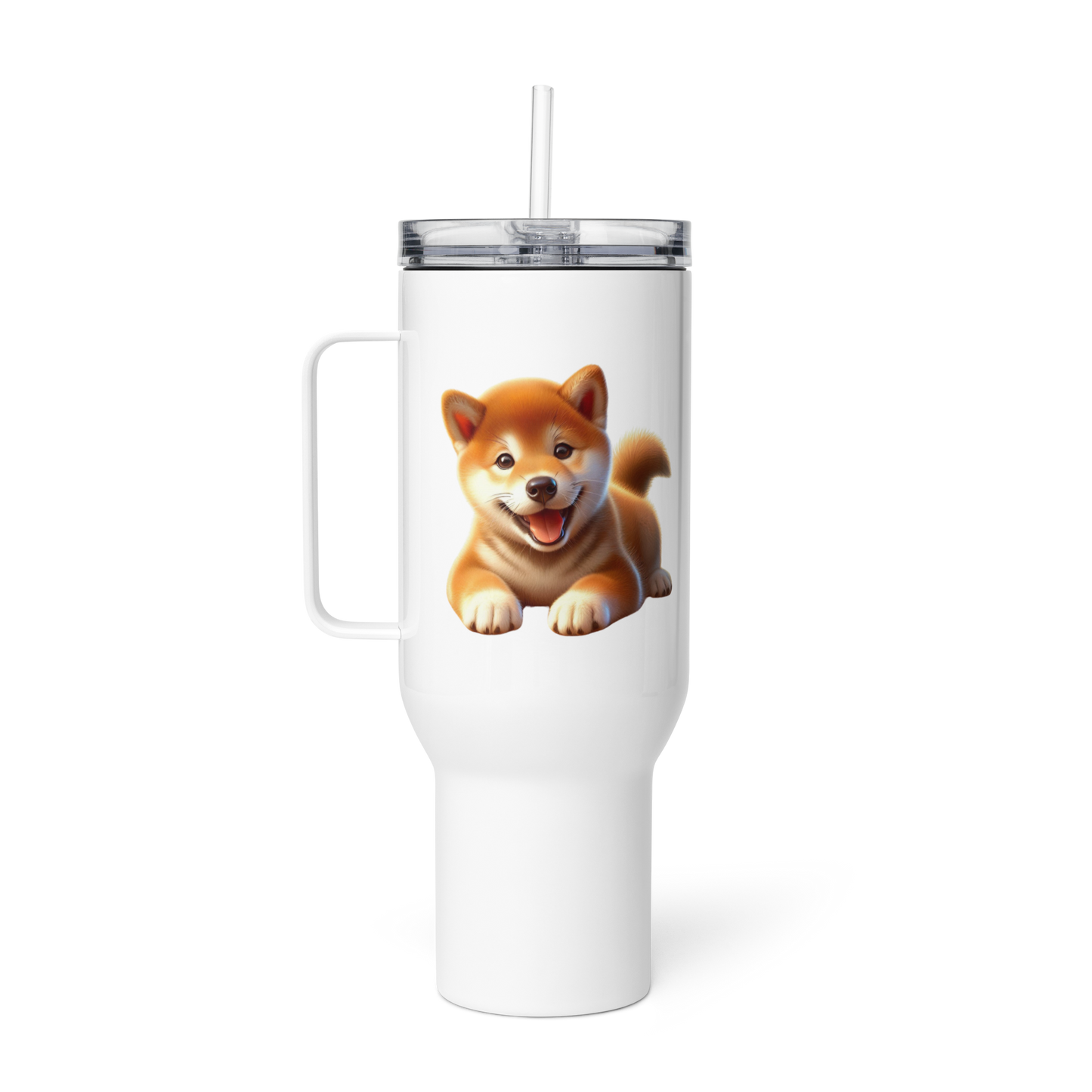 Shiba Inu Travel Tumbler with a Handle - 40 oz.