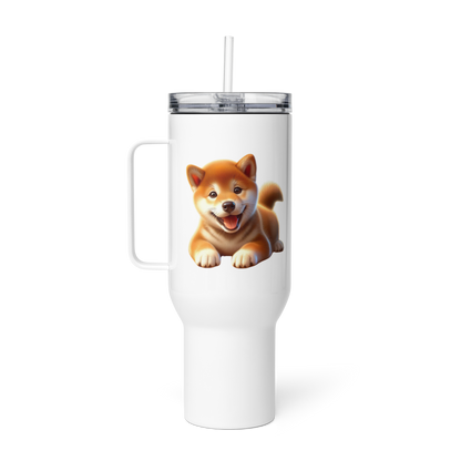 Shiba Inu Travel Tumbler with a Handle - 40 oz.