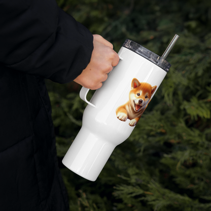 Shiba Inu Travel Tumbler with a Handle - 40 oz.