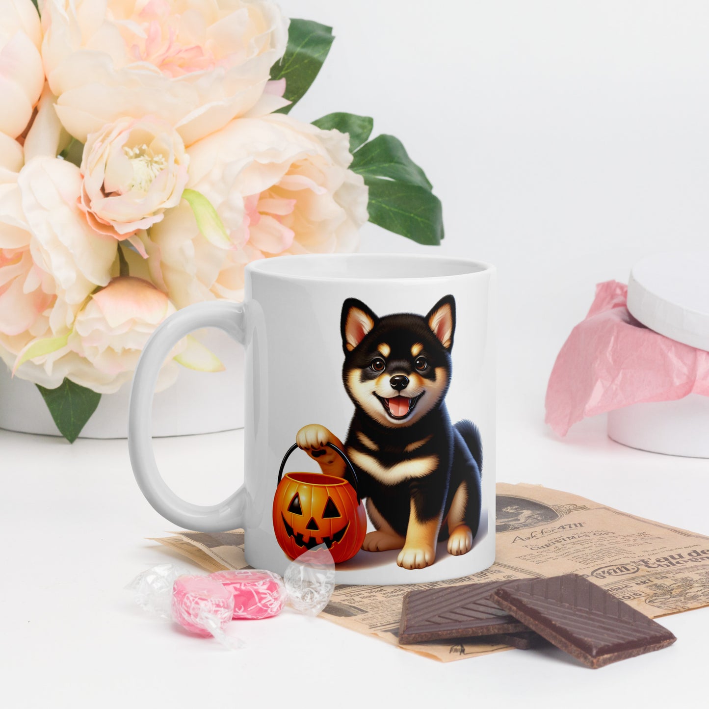 Black & Tan Shiba Inu Halloween Puppy Mug - BellaBoo & Co