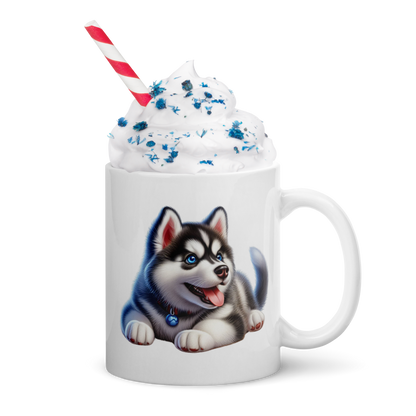 Adorable Siberian Husky Puppy Mug