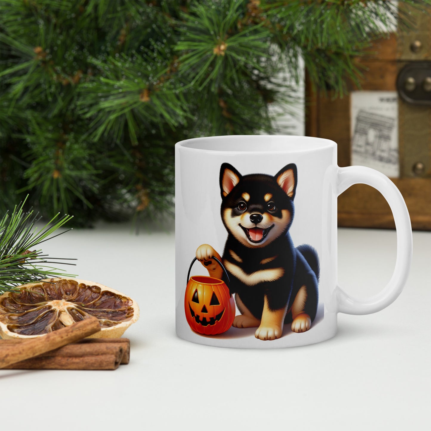 Black & Tan Shiba Inu Halloween Puppy Mug - BellaBoo & Co